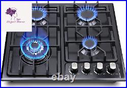 Gas Cooktop 22Inc Built in 4 Burners Stainless Steel Stove NG/LPG Conversion Kit