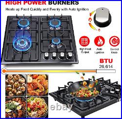 Gas Cooktop 22Inc Built in 4 Burners Stainless Steel Stove NG/LPG Conversion Kit