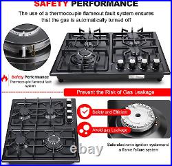 Gas Cooktop 22Inc Built in 4 Burners Stainless Steel Stove NG/LPG Conversion Kit