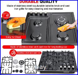 Gas Cooktop 22Inc Built in 4 Burners Stainless Steel Stove NG/LPG Conversion Kit