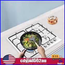 Gas Cooktop 23'' Stainless Steel Built in Gas Stove 4 Burners LPG NG Cooker