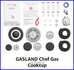 Gas Cooktop 24 Stainless Steel 4 Burners Built-in Gas Hob NG/LPG Convertible