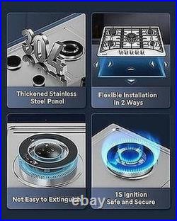 Gas Cooktop 30 Inch 5 Burner Ranein NG LPG Convertible 304 Stainless #R012