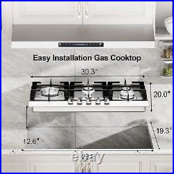 Gas Cooktop 30 inch with 5 Burner Cooktop in Stainless Steel, Built-in Stovet