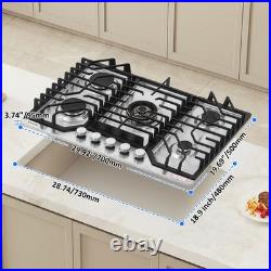 Gas Cooktop 30 inch with 5 Sealed Burners, Stainless Steel Built-in Stove Top