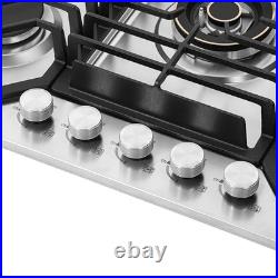 Gas Cooktop 30 inch with 5 Sealed Burners, Stainless Steel Built-in Stove Top