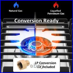 Gas Cooktop 30 inch with 5 Sealed Burners, Stainless Steel Built-in Stove Top