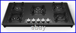 Gas Cooktop 36 Built-In 5 Burner Stainless Steel Gas Stove NG/LPG Convertible