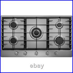 Gas Cooktop 36 inch with 5 Sealed Burners, Stainless Steel Built-in