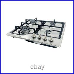 Gas Cooktop 4 Burners Built-In Stainless Steel Gas Stove with NG/LPG Convert