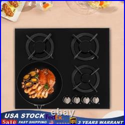 Gas Cooktop 4 Burners NG/LPG Built-in Kitchen Gas Stove Tempered Glass