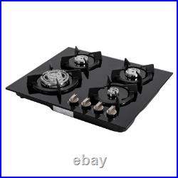 Gas Cooktop 4 Burners NG/LPG Built-in Kitchen Gas Stove Tempered Glass