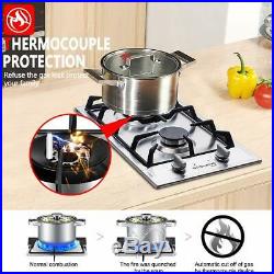 Gas Cooktop, Gasland chef GH30SF Built-in Gas Stove Top, Stainless Steel LP/NG