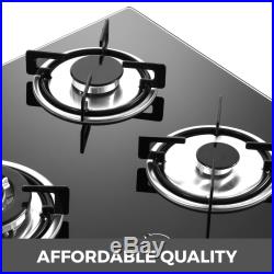 Gas Cooktop Gsa HobTempered Glass 5 Burners Stove 30in Fsat clean For Apartment