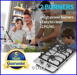 Gas Cooktop, HBHOB 12 Inch Stainless Steel Gas Stove three colors