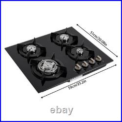 Gas Cooktop Stove Top 4 Burners NG/LPG Built-in Kitchen Gas Stove Tempered Glass Gas Cooktop Stove Top 4 Burners NG/LPG Built-in Kitchen Gas Stove Tempered Glass
