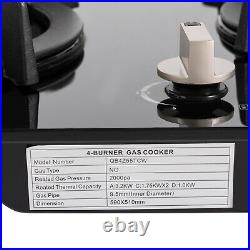 Gas Cooktop Stove Top 4 Burners NG/LPG Built-in Kitchen Gas Stove Tempered Glass