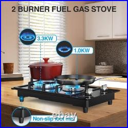 Gas Stove 2 Burners Plug-In Propane Cooktop 12 inch Portable Gas Stove Lpg/Ng