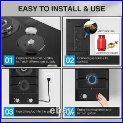 Gas Stove 2 Burners Plug-In Propane Cooktop 12 inch Portable Gas Stove Lpg/Ng