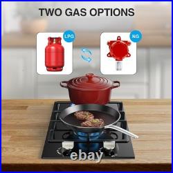 Gas Stove 2 Burners Plug-In Propane Cooktop 12 inch Portable Gas Stove Lpg/Ng
