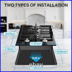 Gas Stove 2 Burners Plug-In Propane Cooktop 12 inch Portable Gas Stove Lpg/Ng