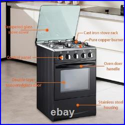 Gas Stove 20In 4 Coil Burners Stainless Steel 50L Oven Automatic Ignition