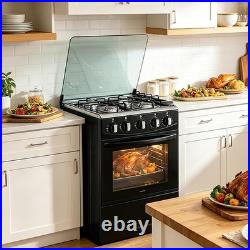 Gas Stove 20In 4 Coil Burners Stainless Steel 50L Oven Automatic Ignition