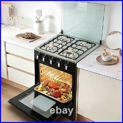 Gas Stove 20In 4 Coil Burners Stainless Steel 50L Oven Automatic Ignition