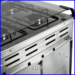 Gas Stove 20In 4 Coil Burners Stainless Steel 50L Oven Automatic Ignition