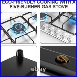 Gas Stove Built-in 5 Burner Stainless Steel Gas Cooktop Gas Hob NG/LPG 110V US