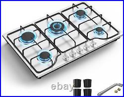 Gas Stove Built-in 5 Burner Stainless Steel Gas Cooktop Gas Hob NG/LPG 110V US