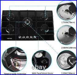 Gas Stove Gas Cooktop Tempered Glass Built in Gas Stove 5 Burners 34INCH