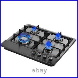 Gas Stove Top With 4 Burner Built-in Gas Cooktop 24 Inch Stainless Steel NG/LPG