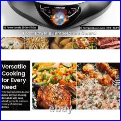 GastroGear 1700W 100V185V Induction Cooktop Wok Burner Elec Stove ETL-Certified