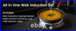 GastroGear 1700W Induction Cooktop Wok With Pan 1.97 Deep Induction Burner
