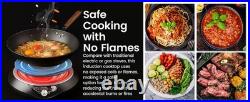 GastroGear 1700W Induction Cooktop Wok With Pan 1.97 Deep Induction Burner