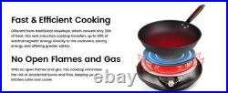 GastroGear 1700W Induction Cooktop Wok With Pan 1.97 Deep Induction Burner