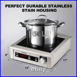 GastroGear 1800W 100V185V Commercial Induction Cooktop Electric Stove Burner