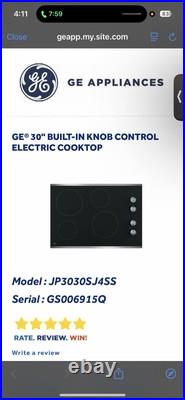 Ge 30 Built-in Knob Control Electric Cooktop Jp3030sj4ss
