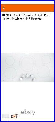Ge 36 Inch Electric Cooktop In White
