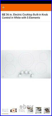 Ge 36 Inch Electric Cooktop In White