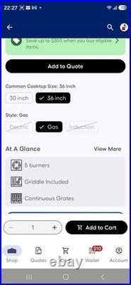 Ge CAFE Cook top CGP95362MS1 36x21x6 Cooktop