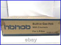 HBHOB HBG2401 12 Inches Gas Stove 2 Burners Glass Surface