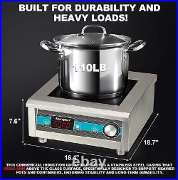 Heavy-Duty 5000W Induction Cooktop with Even Heating Ideal for Commercial Us