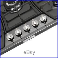 Hot 30 in Titanium Stainless Steel 5 Burner Built-In Stoves Gas Cooktops Cooker