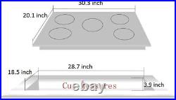 Hotfield 30 Inch Gas Cooktop Tempered Glass 5 Burners Stove top Dual Fuel Gas