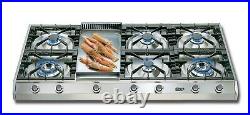 ILVE 48 Pro-Style Gas Cooktop LP 7 Burner with Griddle UHP1265FDLP SS