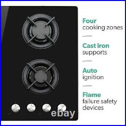 IQ 4 Burner 60cm Gas on Glass Hob cast iron pan supports