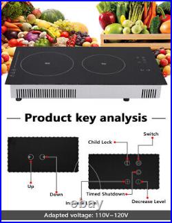 Induction Cooker 2 Burner Cooktop 2200W Digital 2 Burner Electric Cooktop