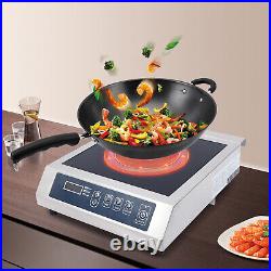 Induction Cooktop 1800WHigh Power Black Crystal Panel + Stainless Steel 110V